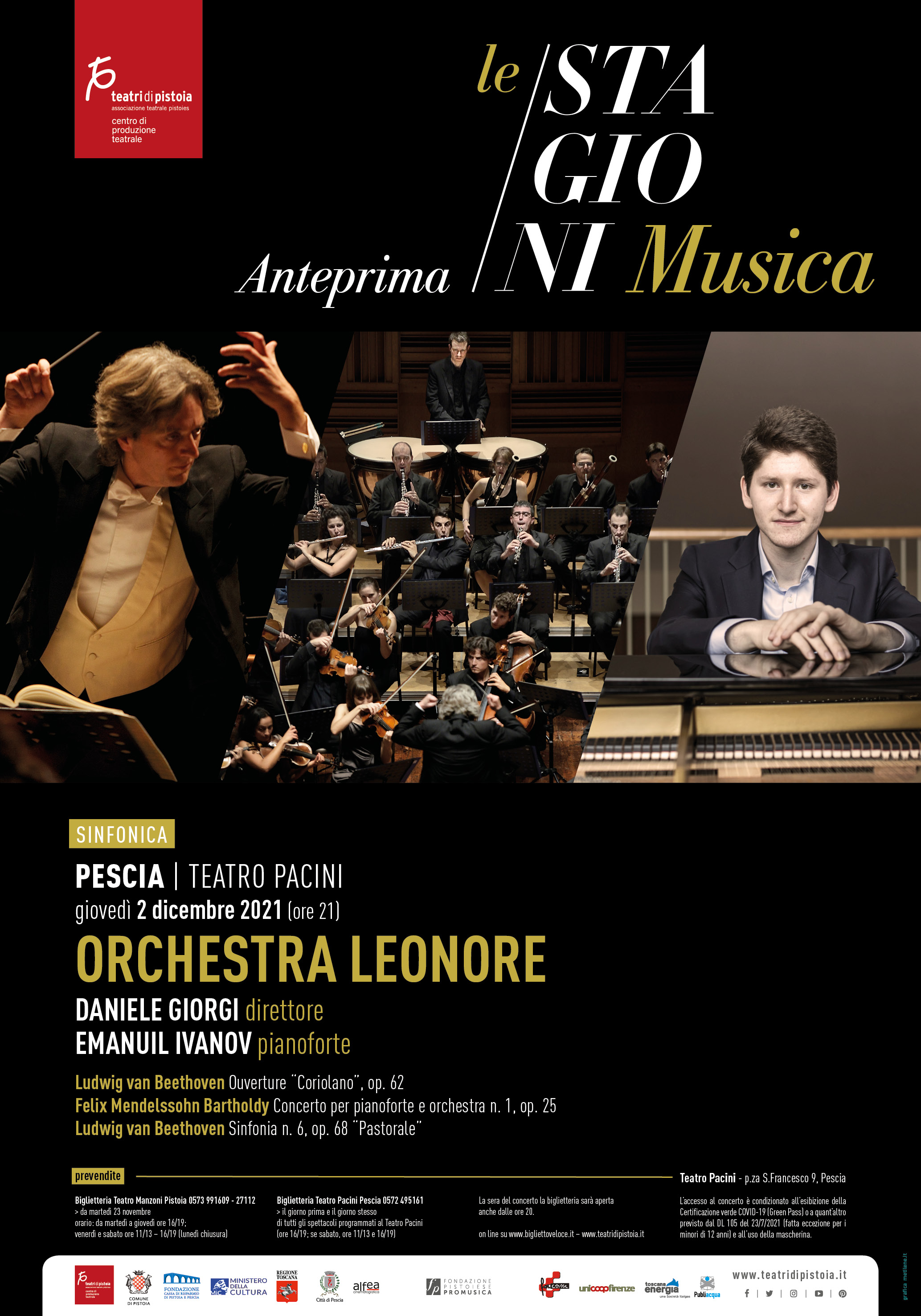 orchestra Leonore Giorgi Ivanov 2 dicembre 2021 teatro Pacini Pescia