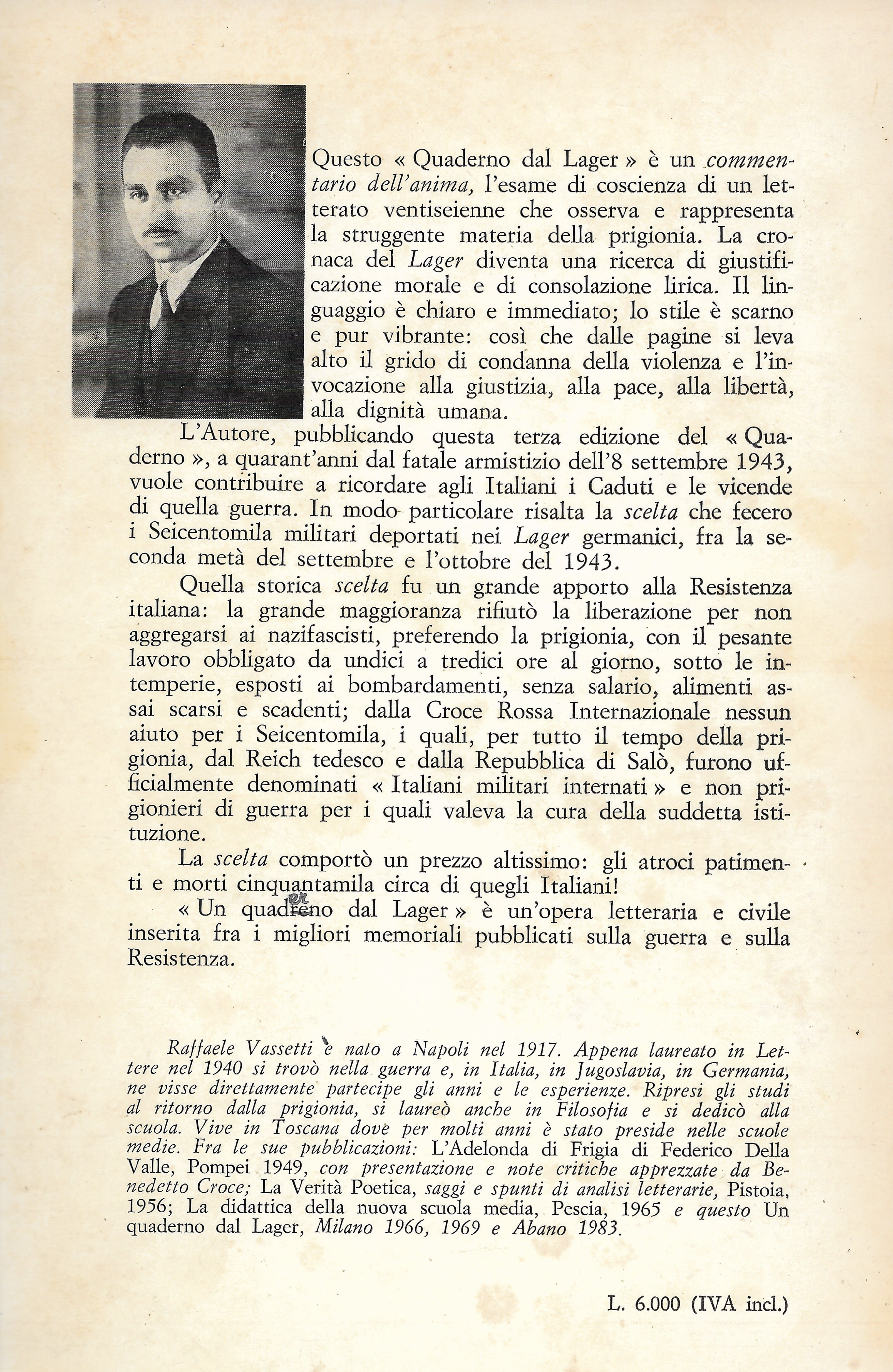 libro raffaele vassetti internato militare italiano seconda guerra mondiale fotonotizia preside pescia