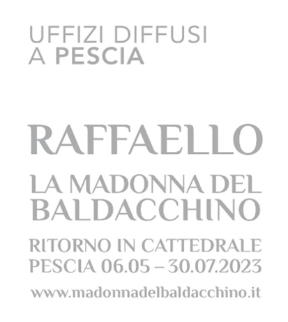 marchio mostra Raffaello pittura tavola madonna baldacchino cattedrale pescia